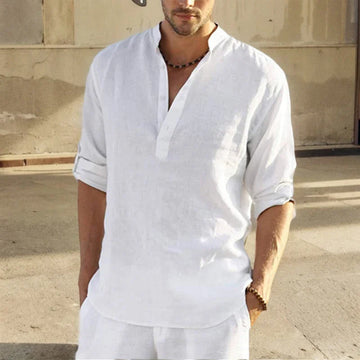 Men's Casual Shirt - Loose Fit - Breathable Blend - Long Sleeve