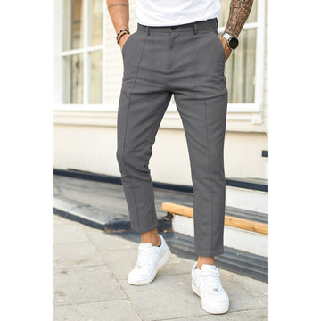 Men's Trousers - Slim Fit - Double Pleat - Ankle Length - Belt Loops